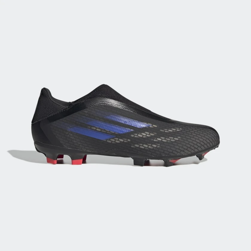ADIDAS Unisex X Speedflow .3 Laceless FG Soccer Shoe - Black/Sonic Ink/Solar Yellow 3 ADIDAS Unisex X Speedflow .3 Laceless FG Soccer Shoe - Black/Sonic Ink/Solar Yellow