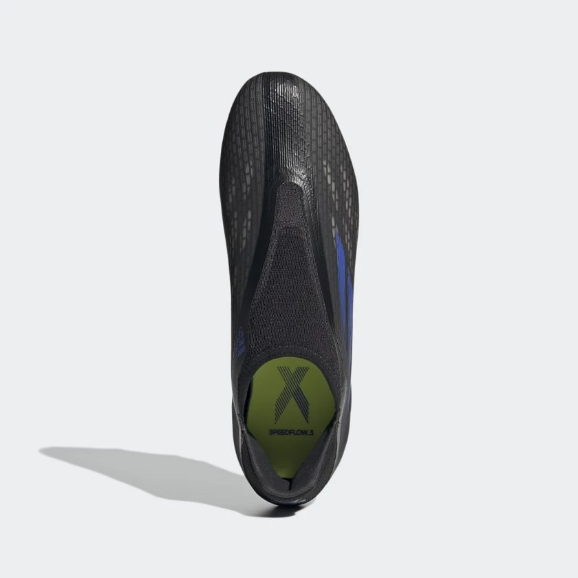 ADIDAS Unisex X Speedflow .3 Laceless FG Soccer Shoe - Black/Sonic Ink/Solar Yellow 7 ADIDAS Unisex X Speedflow .3 Laceless FG Soccer Shoe - Black/Sonic Ink/Solar Yellow - Image 5