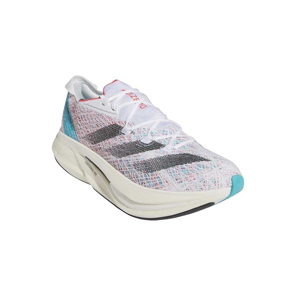 ADIDAS Men's Adizero Prime X 2 Strung Running Shoe - FTWR White/Core Black/Lucid Cyan - Regular (D) 4 ADIDAS Men's Adizero Prime X 2 Strung Running Shoe - FTWR White/Core Black/Lucid Cyan - Regular (D) - Image 2